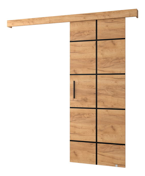 Klizna vrata 90 cm Sharlene III (craft zlatni + craft zlatni + crna)