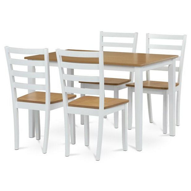 Set mobilier sufragerie cu 4 scaune Vesta (natural)