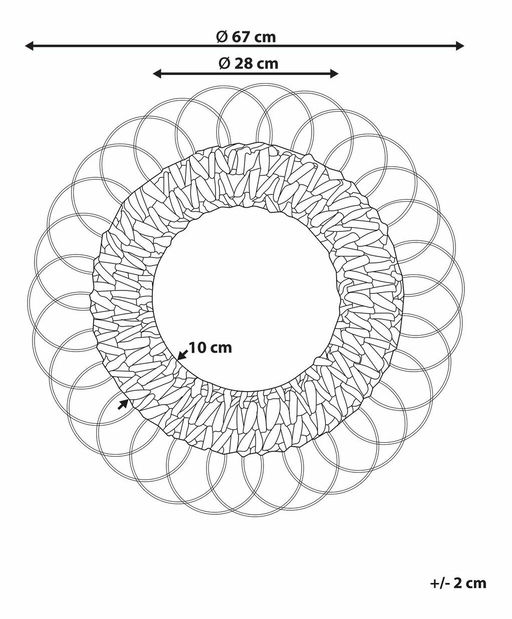 Fali tükör Pamza (természetes)