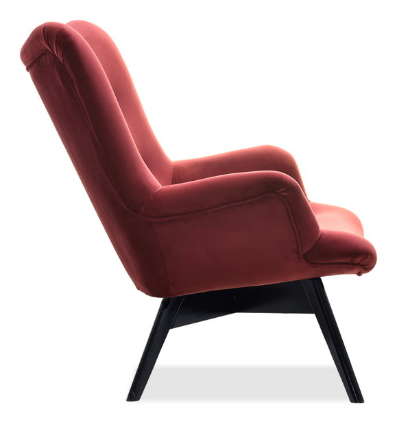 Dizajnové kreslo Florentino (bordová + dub)