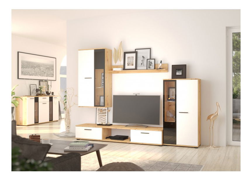 Vitrin Saul (szonoma tölgy) (világítás nélkül) *bazár