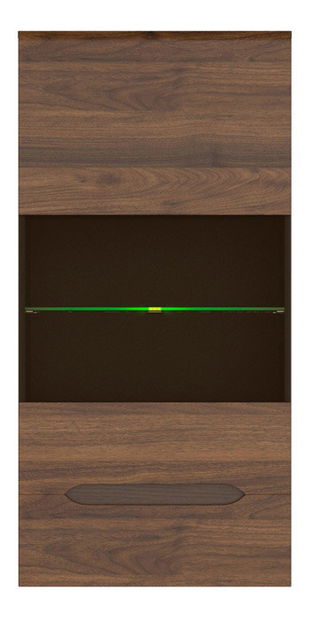 Vitrinek szekrény falra Elton SFW1W (Wolfram szürke + Columbia dió)