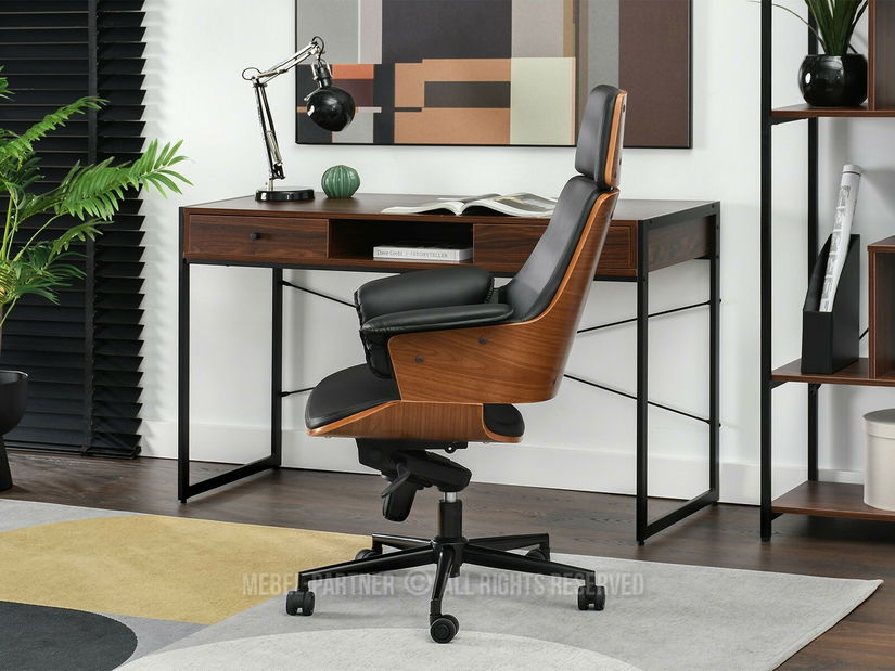 Fotoliu Clementine (nuc închis + negru)