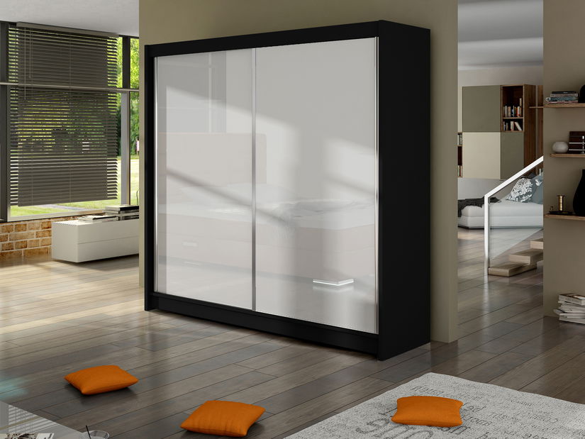 Ormar za garderobu- Vance (crna + bijela )