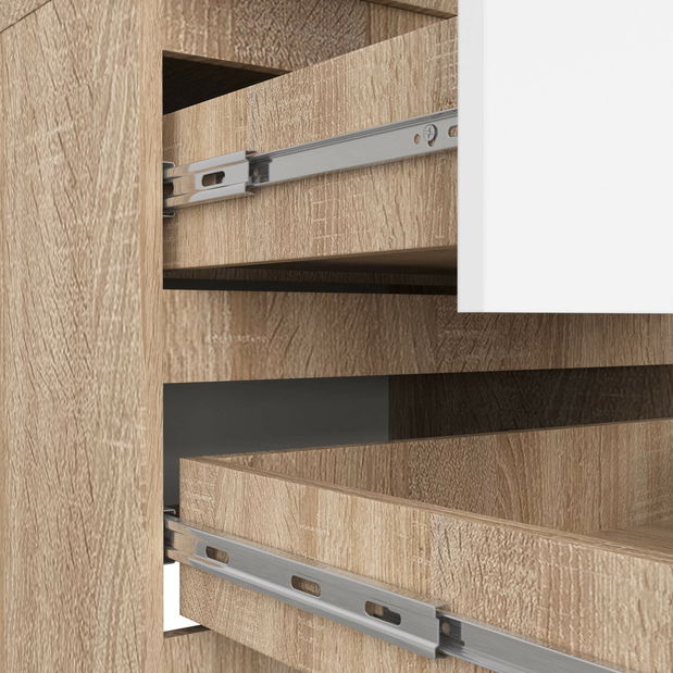 Ormar za garderobu Slots (hrast sonoma + bijela) (sa nadogradnjom)