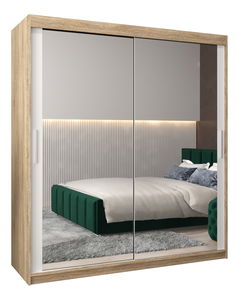 Dulap de haine 180 cm Toki 3 (stejar sonoma + alb mat)