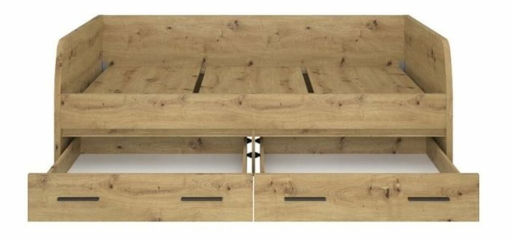 Pat de o persoană 90 IRON (stejar artisan) (cu somieră)