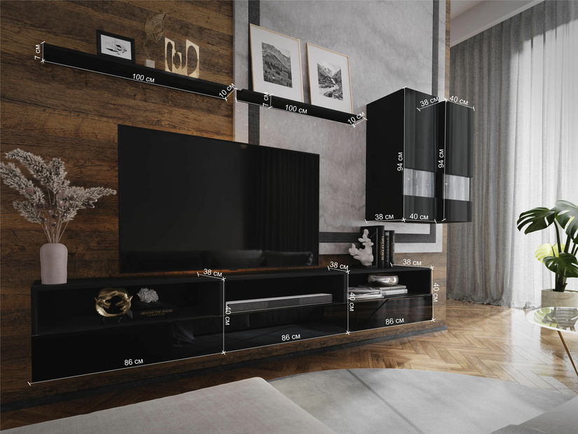 Mobilier living Berny 24 (alb + alb lucios)