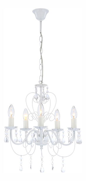 Luster Pinja 63126-5 (s kryštálmi) (biela + priehľadná)