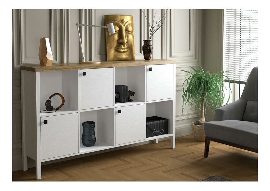 Măsuță consolă Franc 28 (lemn alb + pin atlantic)