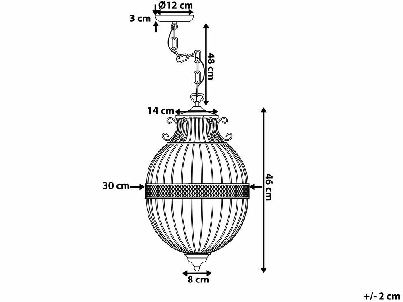 Závesná lampa Henty (čierna)