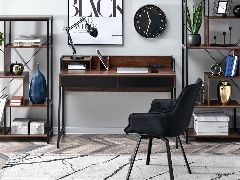 PC stolík Richiel (orech tmavý + čierna)