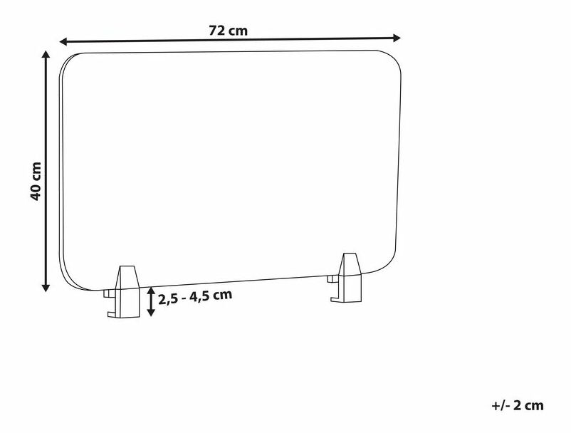 Panou separator birou 72 x 40 cm Walda (bej) 
