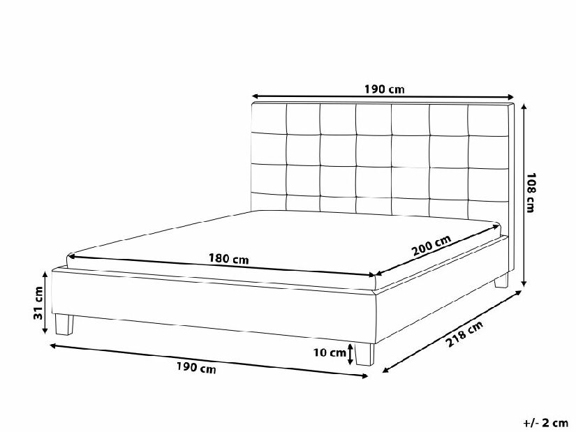 Franciaágy 180 cm ROLLA (ágyráccsal) (sötétszürke)