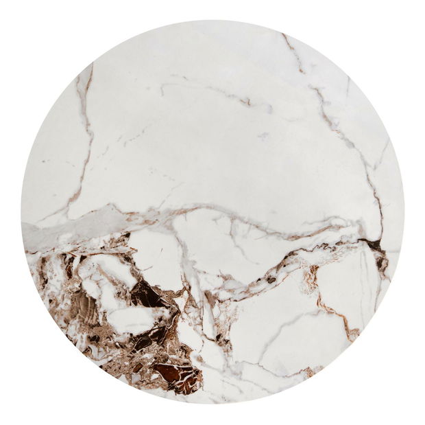 Stolić za kavu Gorro S (bijeli mramor + crna)