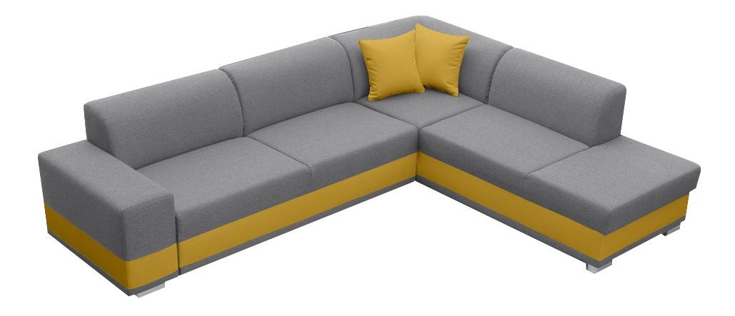 Rohová sedačka Darcia (svetlosivá + žltá) (P)