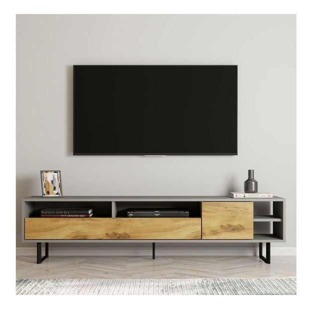 TV stolík/skrinka Asir Lugy (sivá + dub)