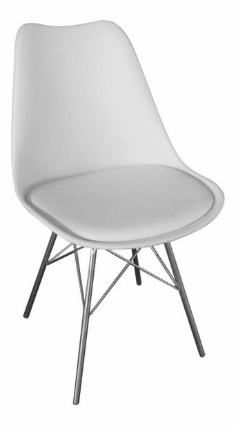 Blagovaonska stolica Tajuana (bijela + krom) 