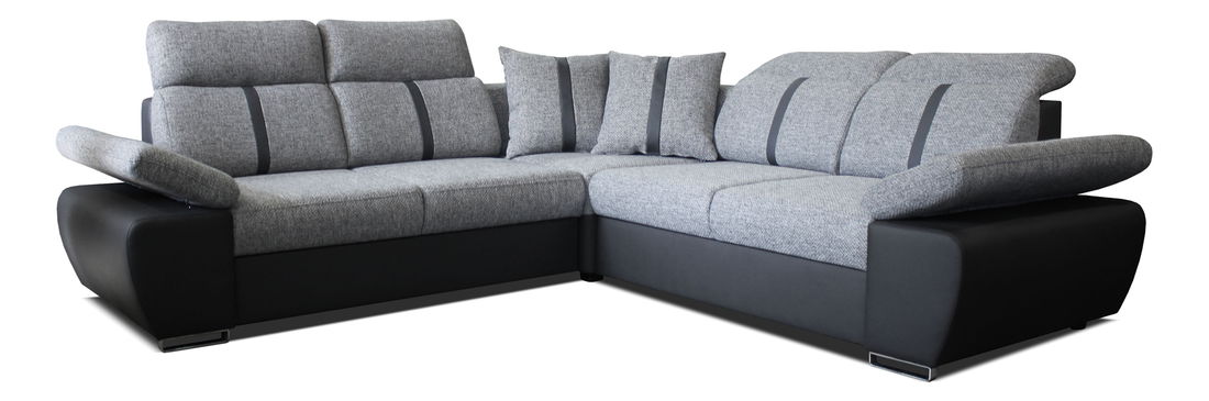 Rohová sedačka Logan (sivá + čierna) (P)