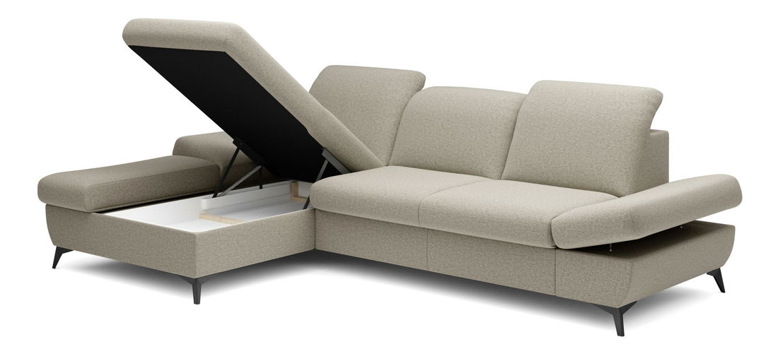 Rohová sedacia súprava Harpie (tmavá béžová) (L)