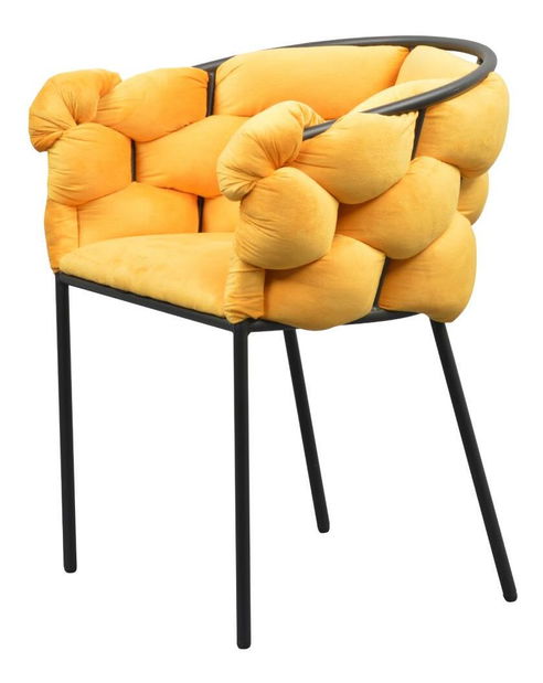 Scaun sufragerie Dorri (Galben + negru)