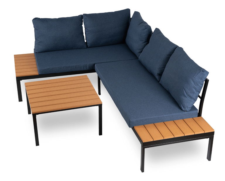 Kerti szett Necasario (sötétkék + fekete) (4 fő részére)