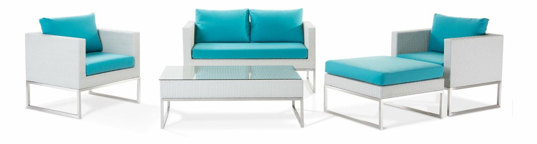 Set de ședere pentru grădină Carpi (alb)