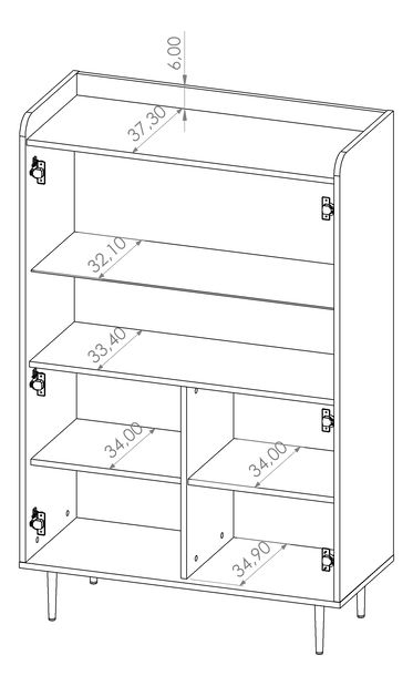 Vitrina Vasecta WIT90 (hrast brandy castello)