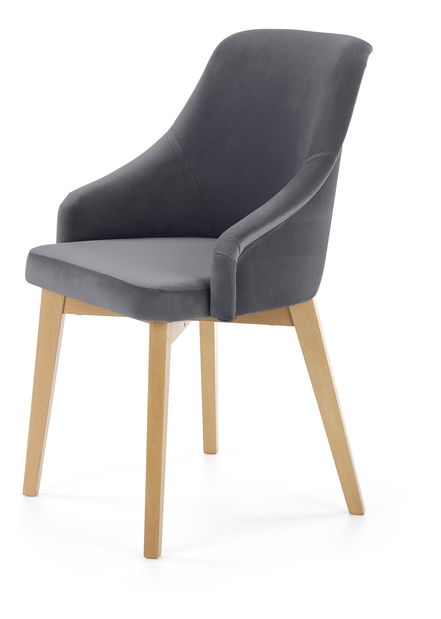 Jedálenska stolička Tumble (čierna + dub medový)