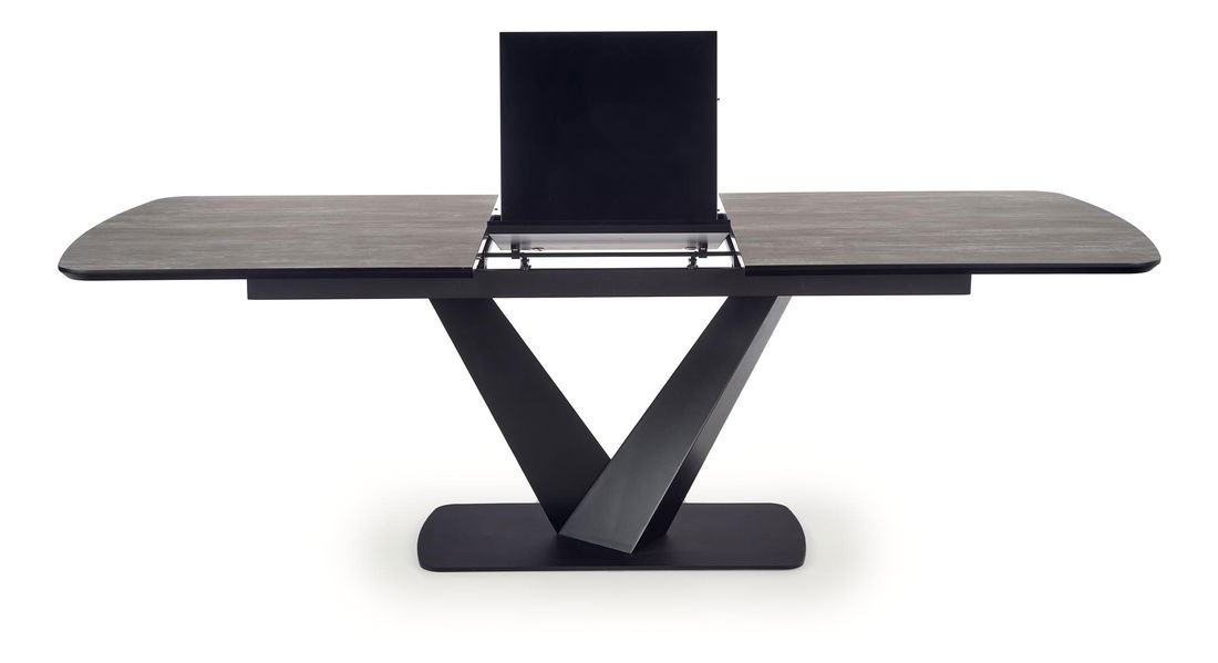 Blagovaonski stol Vinsan (tamno siva + crna) (za 8 i više osoba)