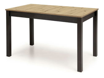 Masă de sufragerie extensibilă Tentempies (stejar artisan + negru) (pentru 4-6 persoane)