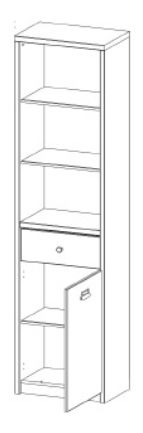 Raft Danica 1D1S (madura + Stejar wellington)