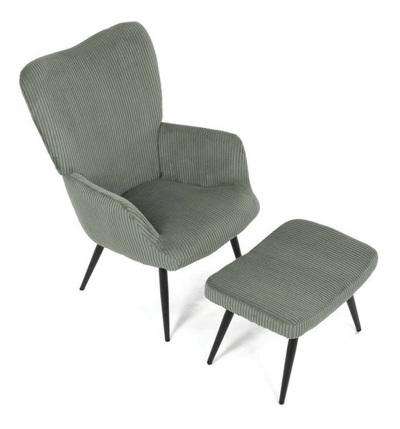Fotoliu cu taburet Laruigo (verde)