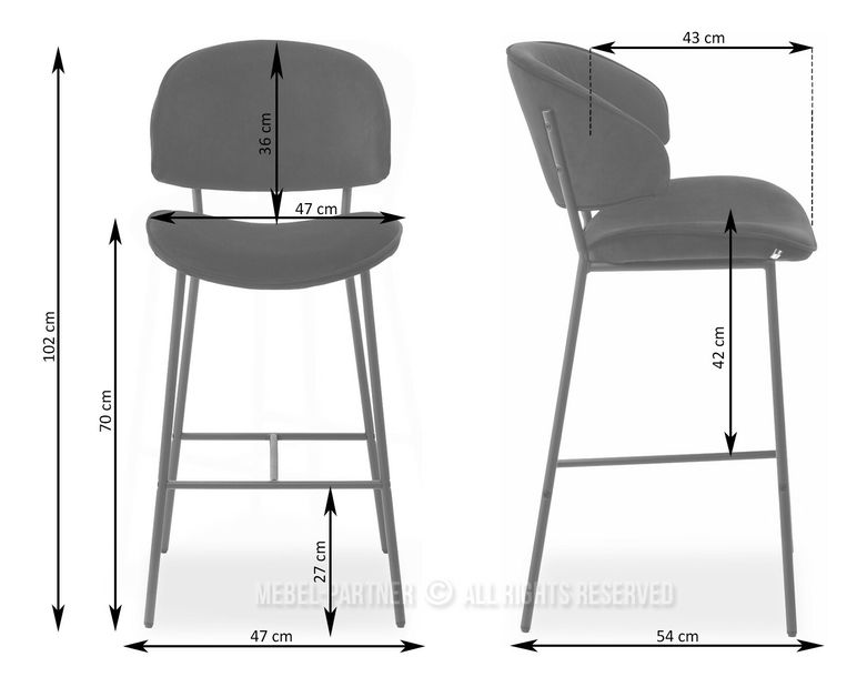 Scaun bar Ninasus (negru)