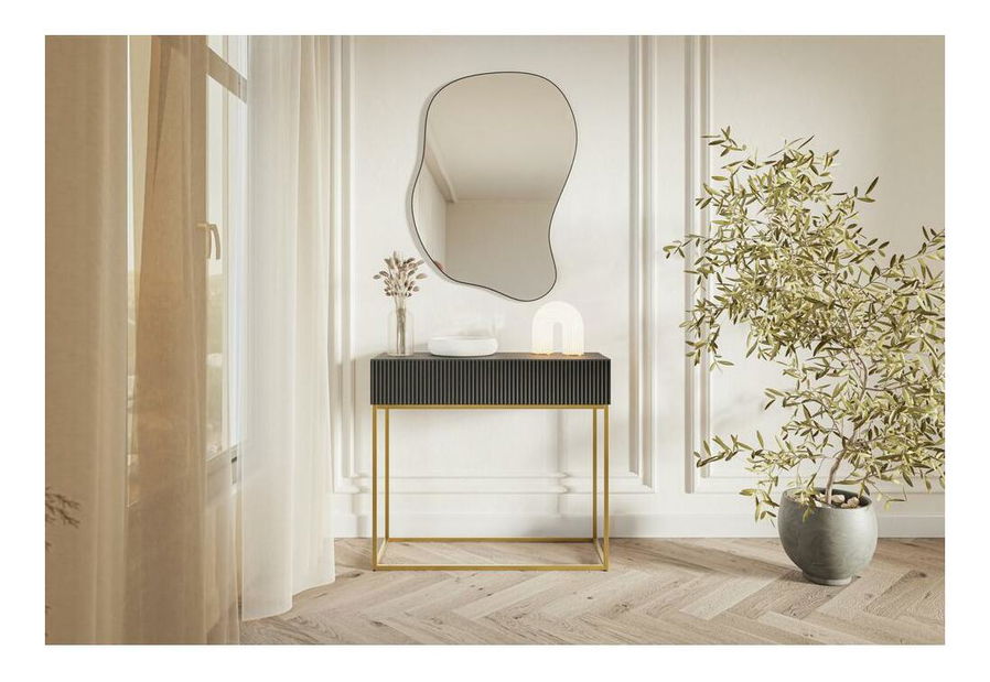 Konzolový stolík Vertigo V4 (čierna + zlatá)