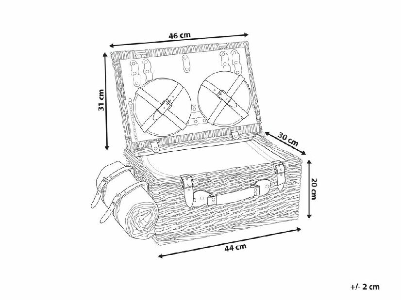 Košara za piknik Estella (prirodna)