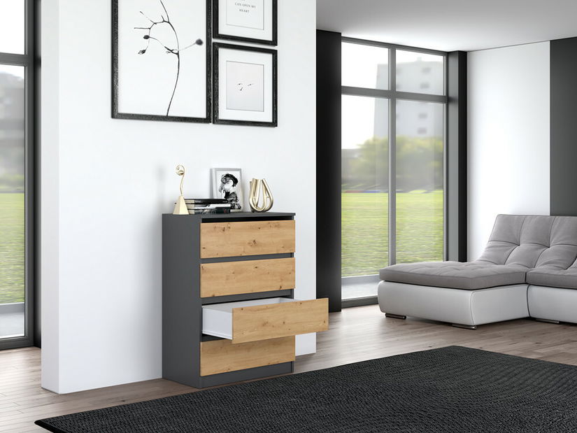 Komoda Musecalo 2 (antracit + dub artisan)