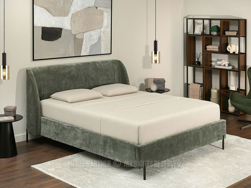 Pat matrimonial 160 cm Apelar (verde + negru)