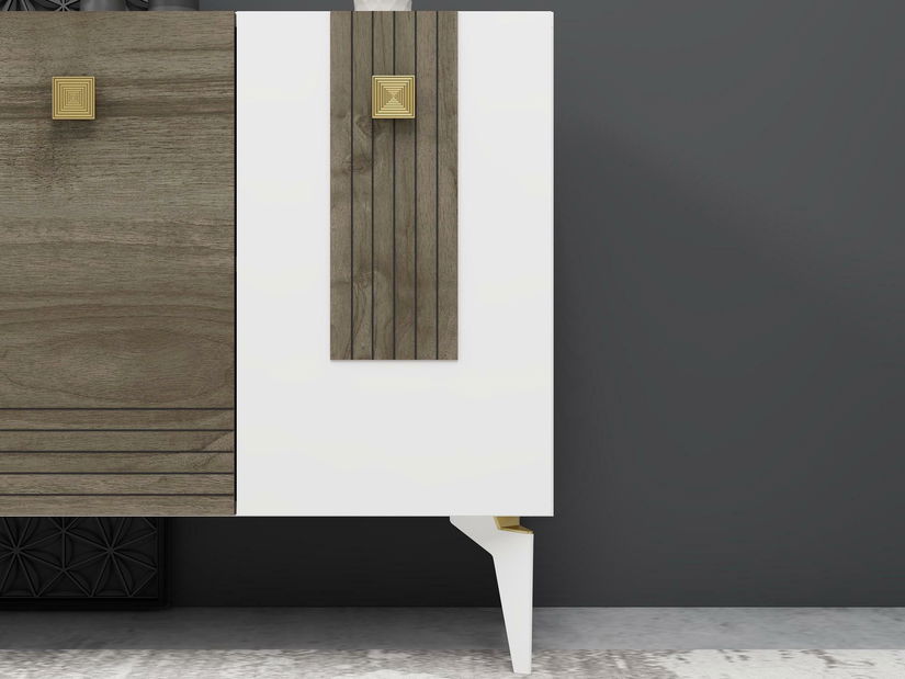 Konzolový stolík Nobate 1 (biela + orech) 