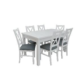 Set de sufragerie pentru 6 persoane Fern (nuc) (piele ecologică Soft 011)