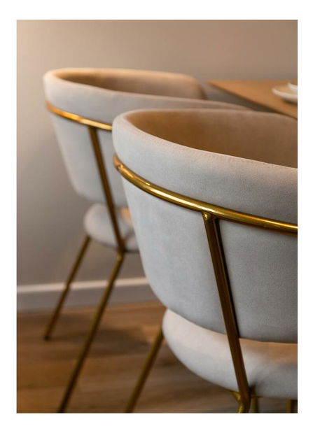 Jedálenská stolička Proof (béžová + zlatá)