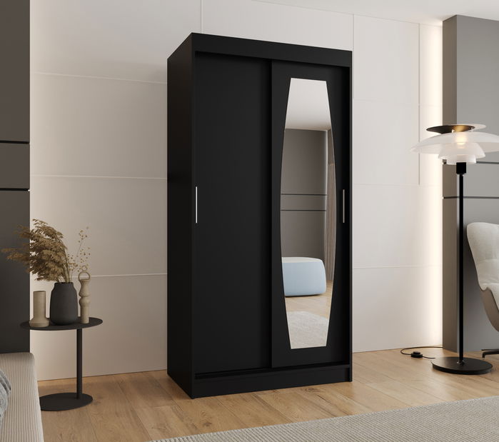 Dulap de haine 100 cm Rosaria (Negru)