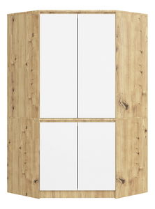 Dulap de haine de colț Sumergible (stejar artisan + alb)
