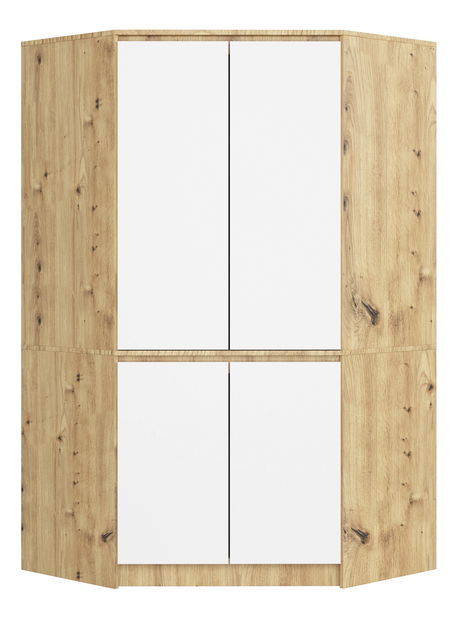 Kutni ormar za garderobu Sumergible (hrast artisan + bijela)
