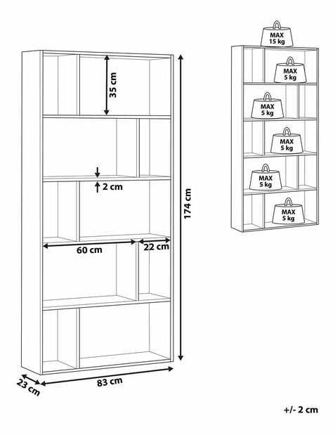 Regál Orlia 5P (tmavé drevo)