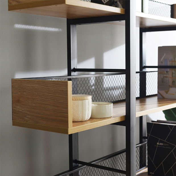 Raft Kelama Typ 1 (negru + acacia)