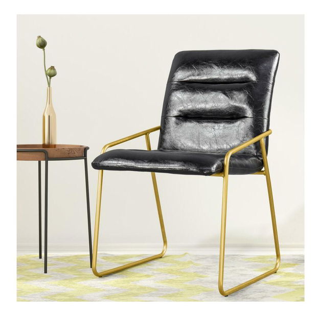 Scaun sufragerie Ranch (negru + auriu)