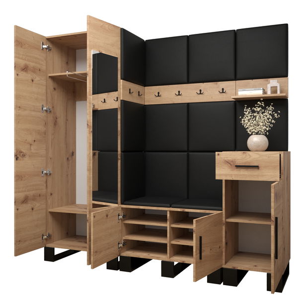 Set mobilier pentru hol Amanda 13 (Stejar artisan + Alb)