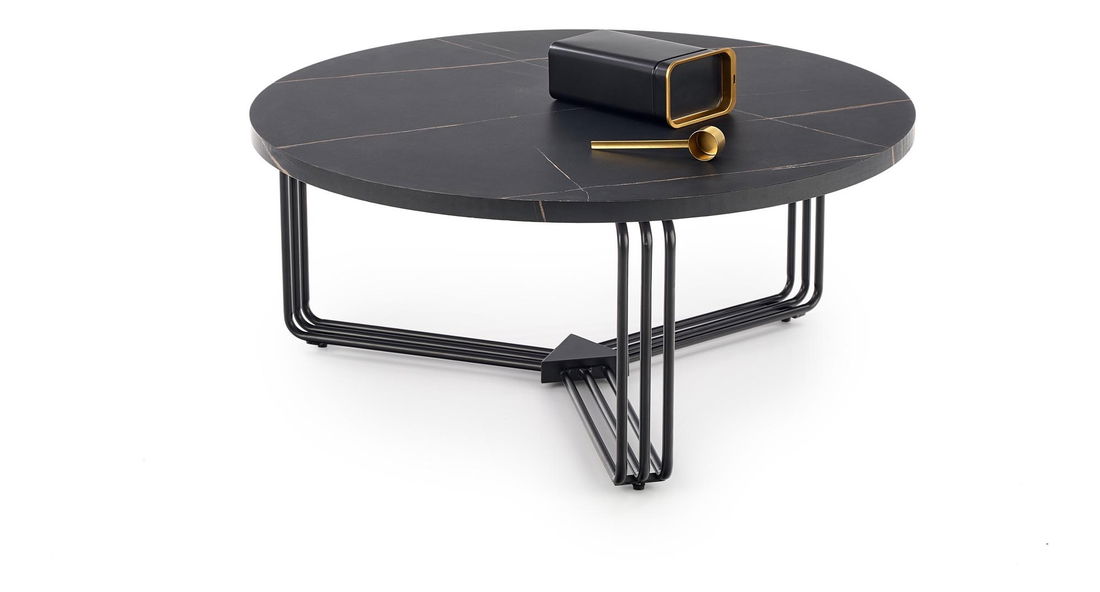 Stolić za kavu Adrienne (crni mramor + crna)