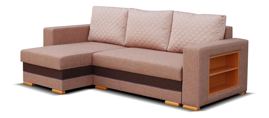 Rohová sedačka Rivea (béžová + hnedá) (L)